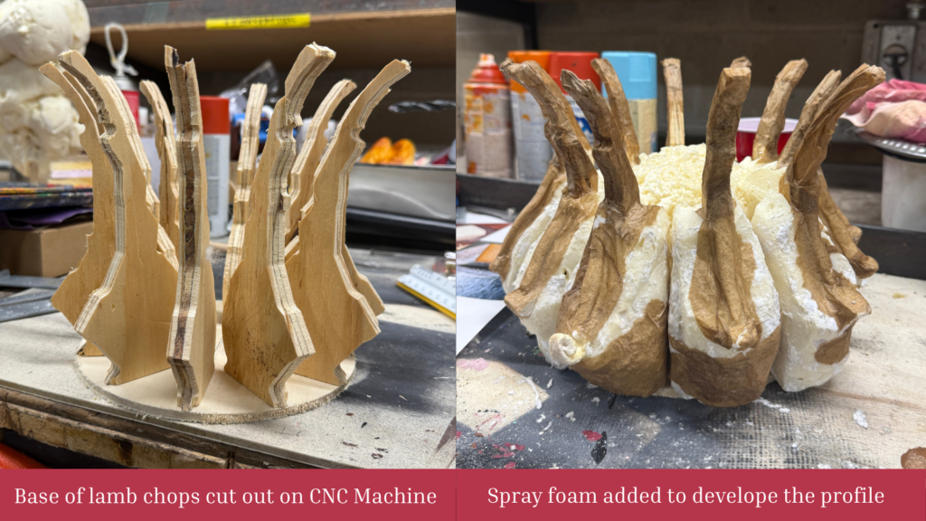 Crown of lamb progress photos